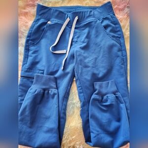 Figs xs petite scrub bottoms jogger royal blue